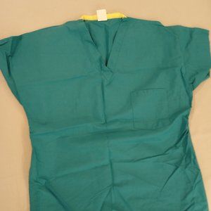 Teal green medical scrub top only size small